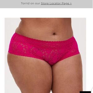 🆕 2X NEON PINK LACEY CHEEKY PANTY
